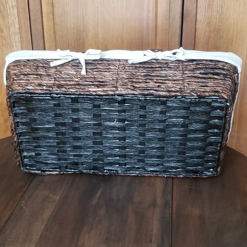 Wicker Basket with Liner and Handles